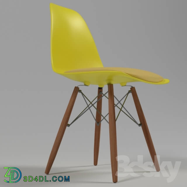 Chair - Designer chair Eames-dsw-016 _yellow_ with cushion