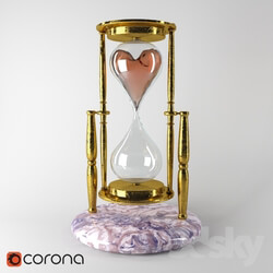 Other decorative objects - Water Clock with heart and skull gold 