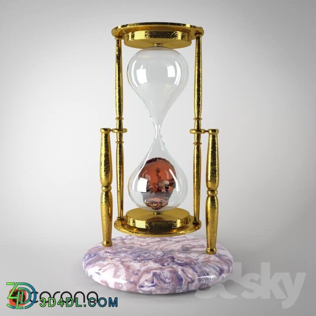 Other decorative objects - Water Clock with heart and skull gold