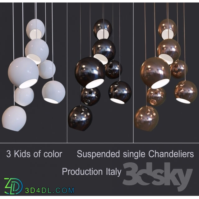 Ceiling light - 3 Kids of color Pendant Lights