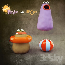 Toy - Toys cartoon characters Purple and Brown 