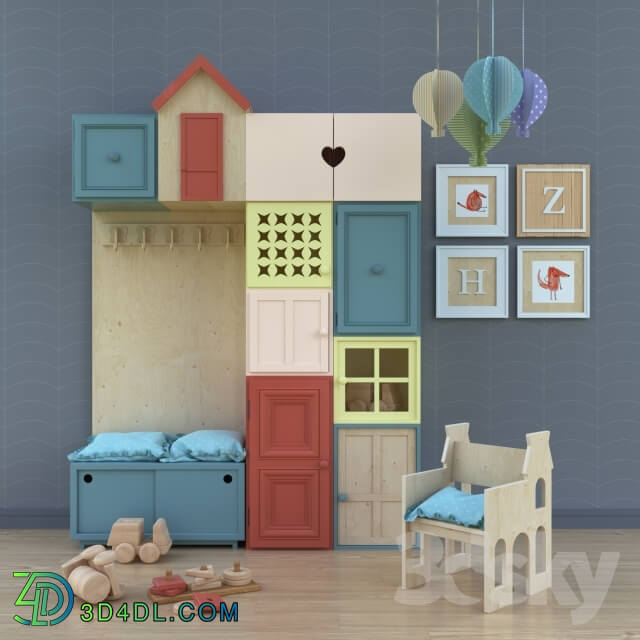 Full furniture set - CHILDRENROOM _ VOL1