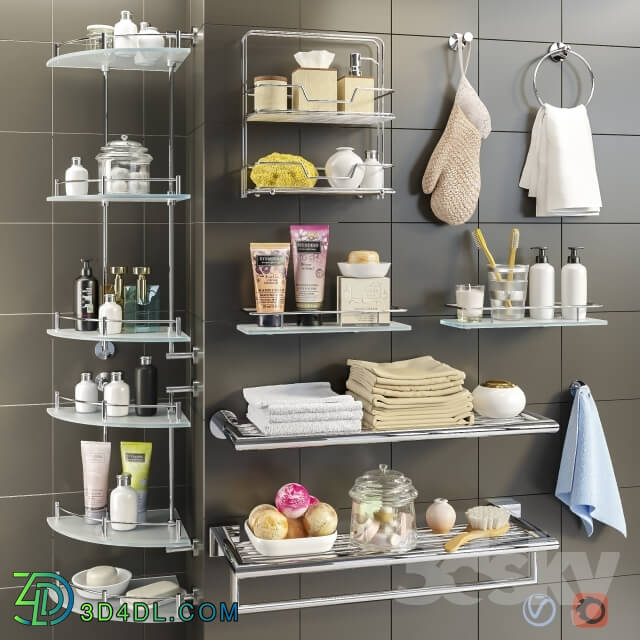 Bathroom accessories - Accessories and cosmetics for the bath _ Axentia shelves_ Bemeta set 2