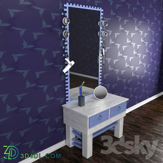 Beauty salon - Console and mirror