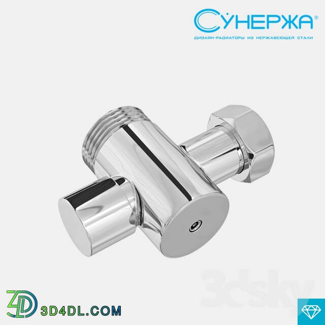 Towel rail - The valve with the corner valve _under hexahedron_ Sunderzha