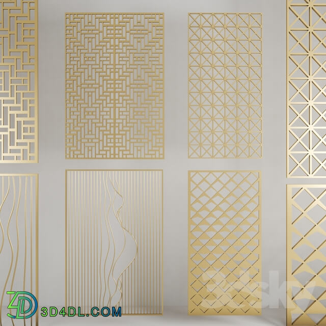 3D panel - golden panels