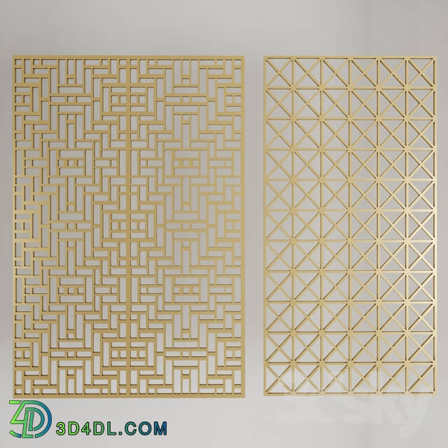 3D panel - golden panels