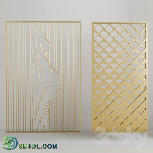 3D panel - golden panels