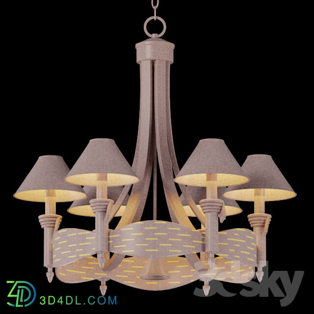 Ceiling light - Filament Design Lenor 6-Light Prairie Rock Incandescent Ceiling Pendant