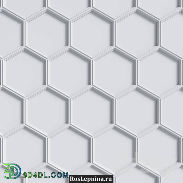 Decorative plaster - OM Modular composition HEXAGON 622 from RosLepnina