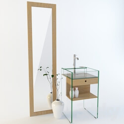Bathroom furniture - Milo Mobile washbasin and Mirror 