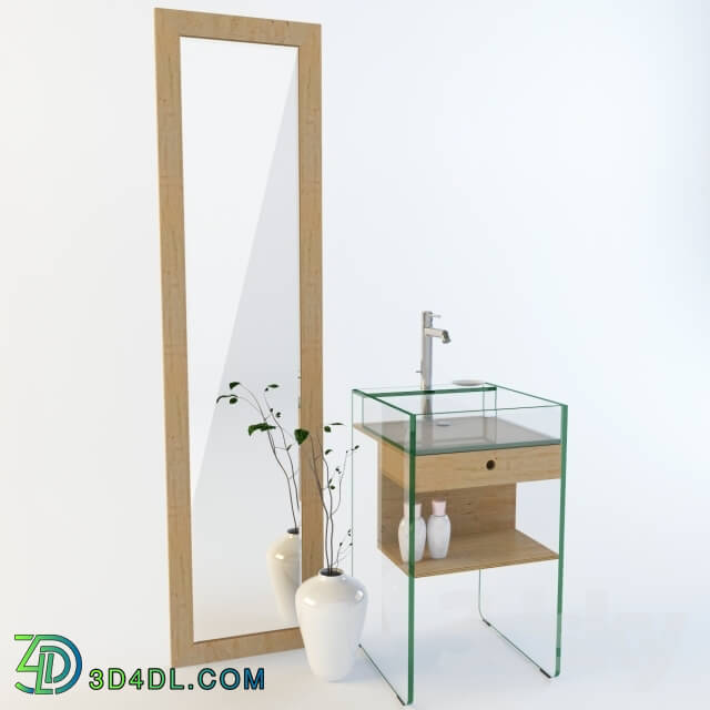 Bathroom furniture - Milo Mobile washbasin and Mirror