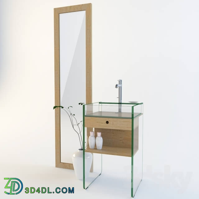 Bathroom furniture - Milo Mobile washbasin and Mirror