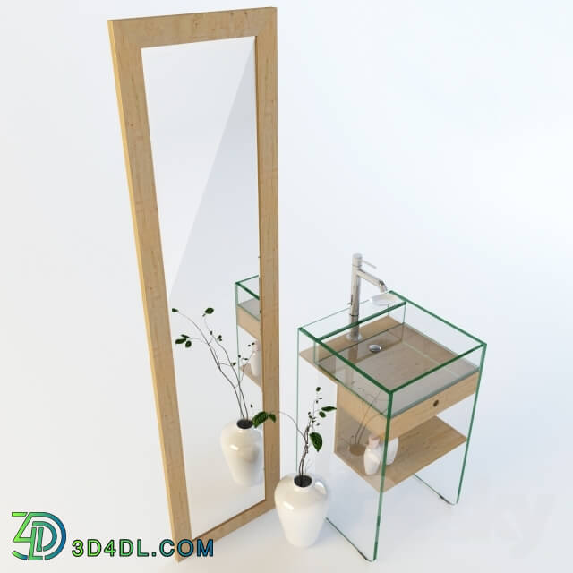 Bathroom furniture - Milo Mobile washbasin and Mirror