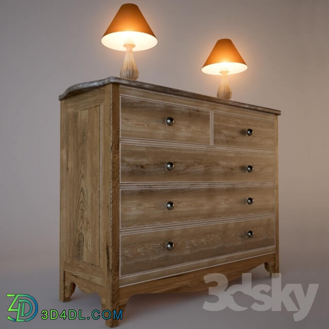 Sideboard _ Chest of drawer - Chest artichoke and lamp