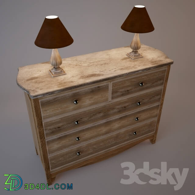 Sideboard _ Chest of drawer - Chest artichoke and lamp