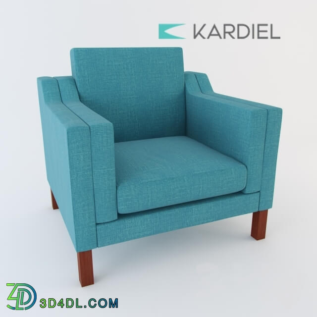 Sofa - Kardiel Monroe Modern Armchair Dutch Blue Twill