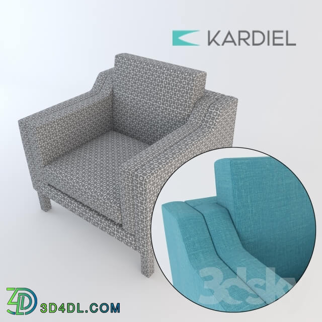 Sofa - Kardiel Monroe Modern Armchair Dutch Blue Twill