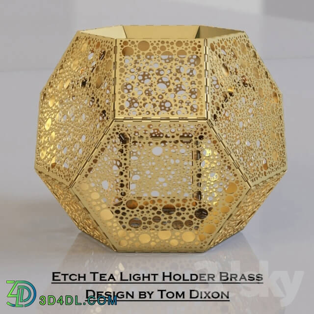 Other decorative objects - Etch Tea Light Holder Brass