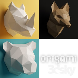 Sculpture - Polygonal Origami Trophy - Set 2 