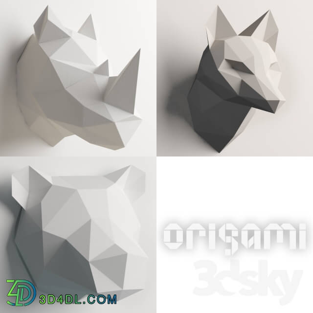 Sculpture - Polygonal Origami Trophy - Set 2