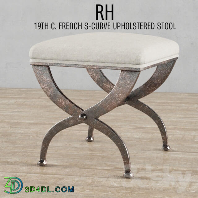 Other soft seating - RH-19TH C. FRENCH S-CURVE UPHOLSTERED STOOL