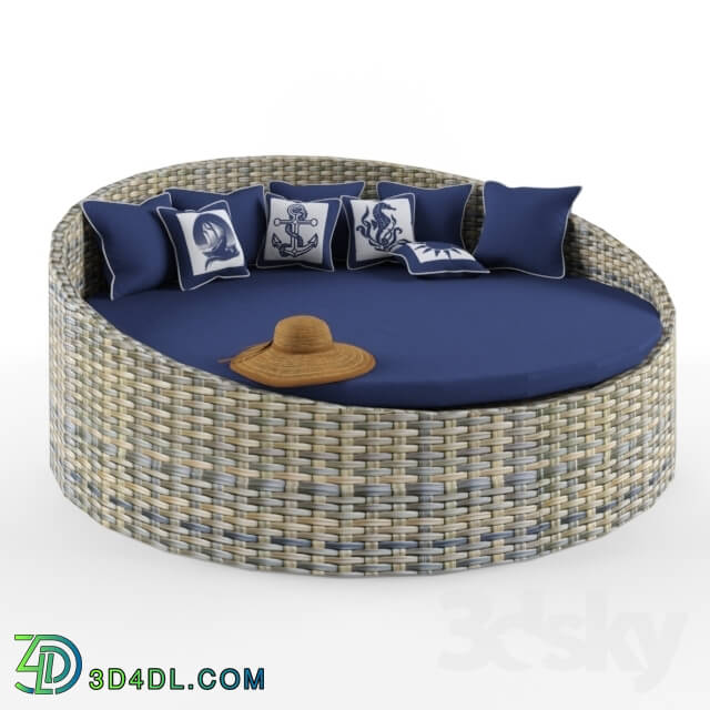 Other architectural elements - Braided round chaise longue and hat