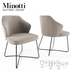 Chair - Minotti leslie dining steel base 