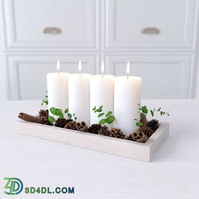 Decorative set - Decorative set _quot_Forest candle_quot_