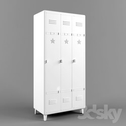 Wardrobe _ Display cabinets - BLOOM Dressing indus vestiaire en métal blanc L 90 cm 