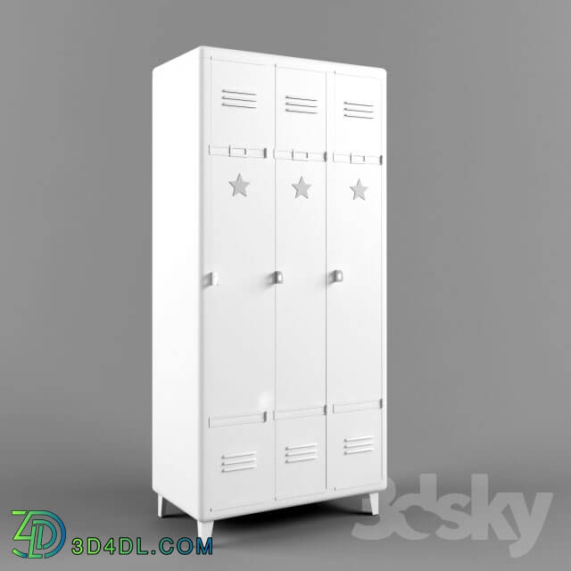 Wardrobe _ Display cabinets - BLOOM Dressing indus vestiaire en métal blanc L 90 cm