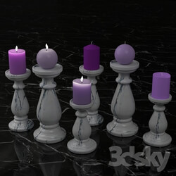 Other decorative objects - Marble Candlesticks 