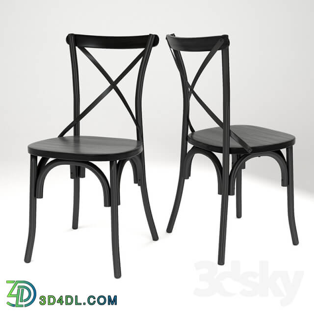 Chair - Chair BELLA CROSS black _ ebony