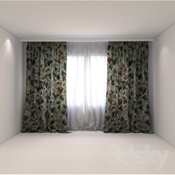 Curtain - Blind with flowers 