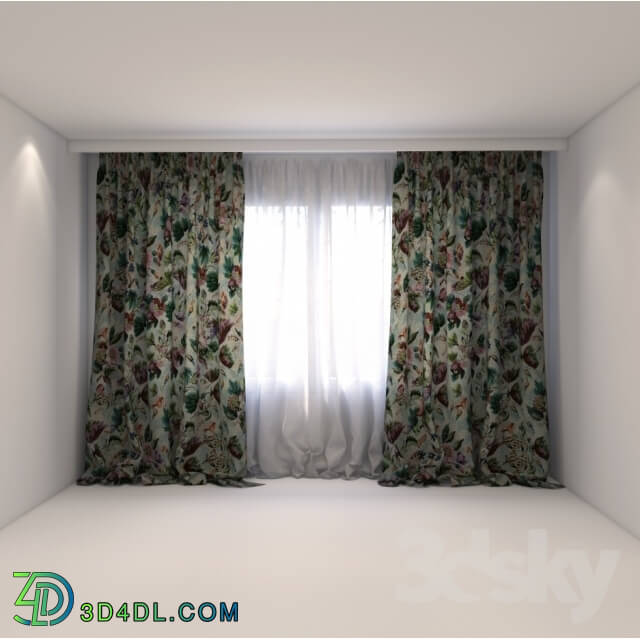 Curtain - Blind with flowers