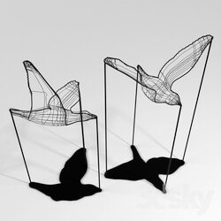 Other decorative objects - Flight Shadows decor sculpture by Artem Zakharchenko _ two black birds 