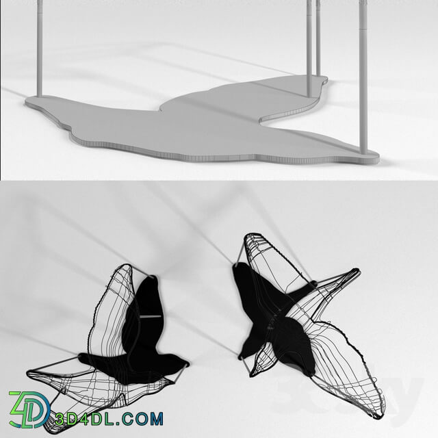 Other decorative objects - Flight Shadows decor sculpture by Artem Zakharchenko _ two black birds