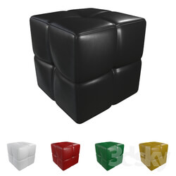 Chair - Leather Ottoman _Clement Ottoman_ 