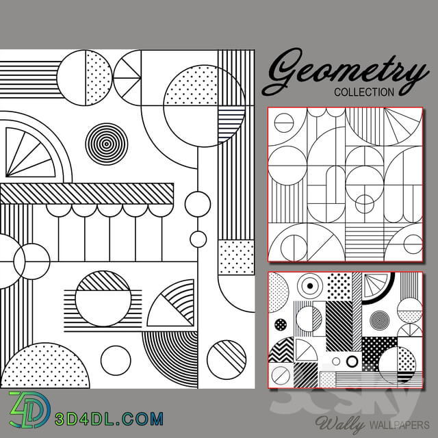 Wall covering - Wallpaper Wally - Geometry BW