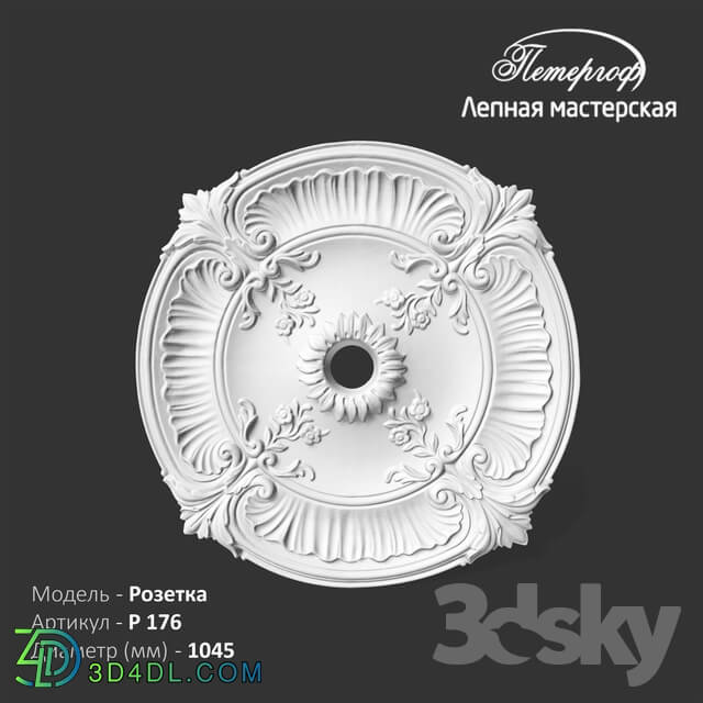 Decorative plaster - OM Rosette R176 Peterhof - stucco workshop