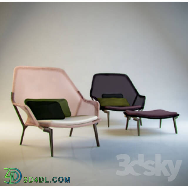 Arm chair - Slow Chair Ottoman __ Vitra