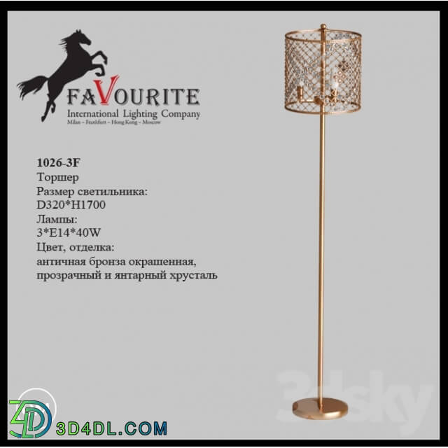 Floor lamp - Favourite 1026-3F floor lamp