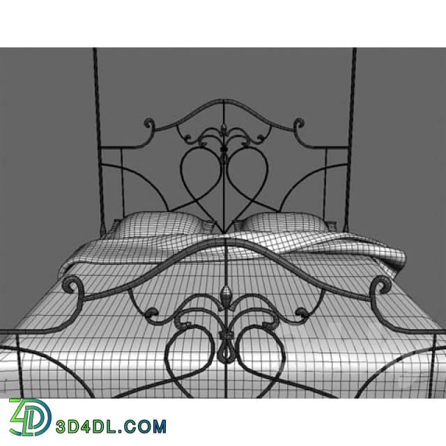 Bed - krovat_s wrought headboard