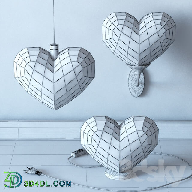 Wall light - Heart light set