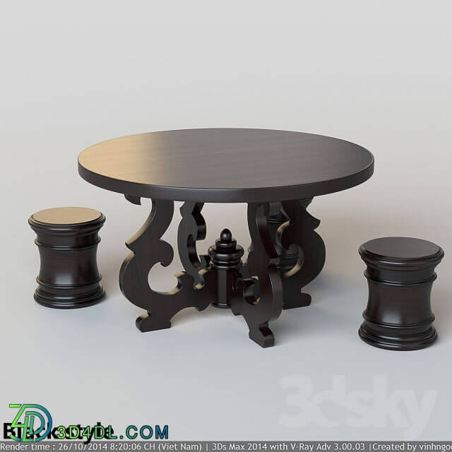 Table - French Country Round Dining Table