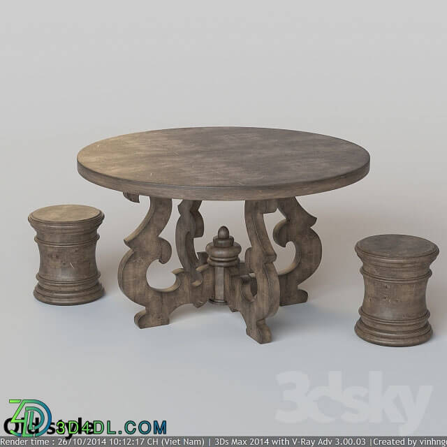 Table - French Country Round Dining Table