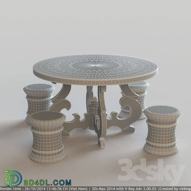 Table - French Country Round Dining Table