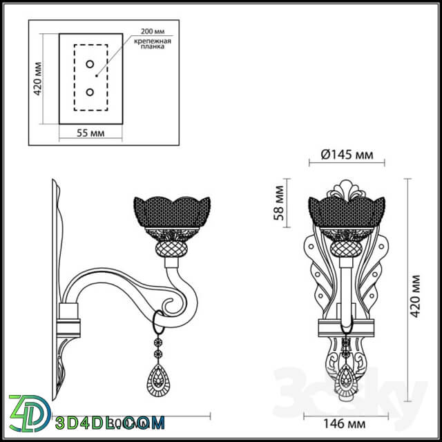 Wall light - Sconce ODEON LIGHT 3999 _ 1W DORATA