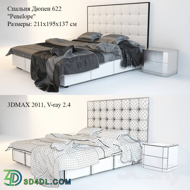 Bed - Bed 622 Penelope_ Stand M-102 _Dupen_