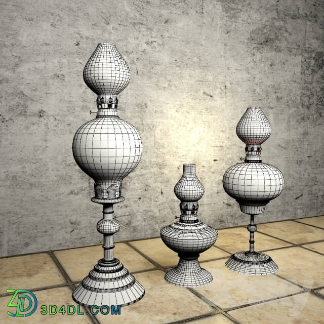 Table lamp - SET OF THREE OIL LAMP